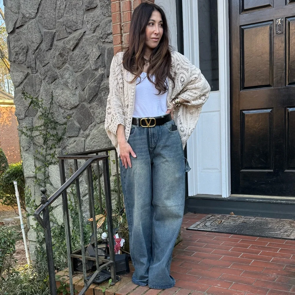 Retro Chic Loose fit wide leg Baggy Jeans - Picture 2 of 7